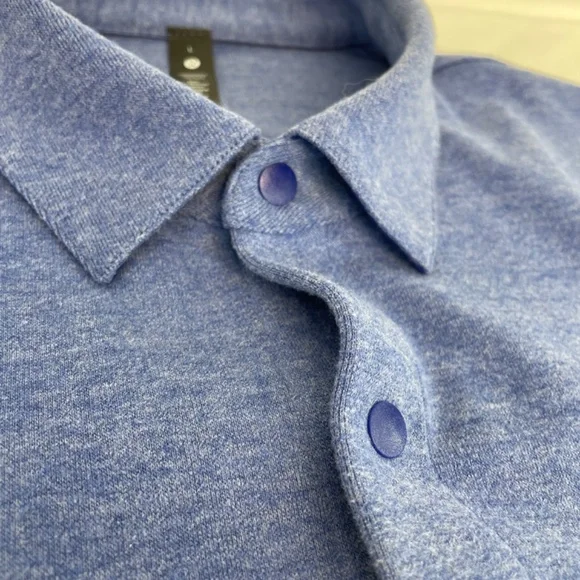 Lululemon Overshirt Collared Snap Long Sleeve Blue Men’s Size Large - Picture 8 of 15